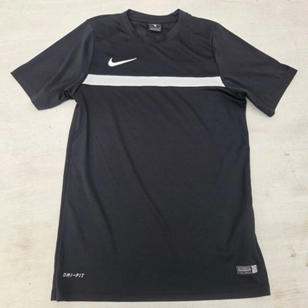 Nike Dri-FIT Soccer Jersey Mens S Black White Stripe Authentic Football Shirt